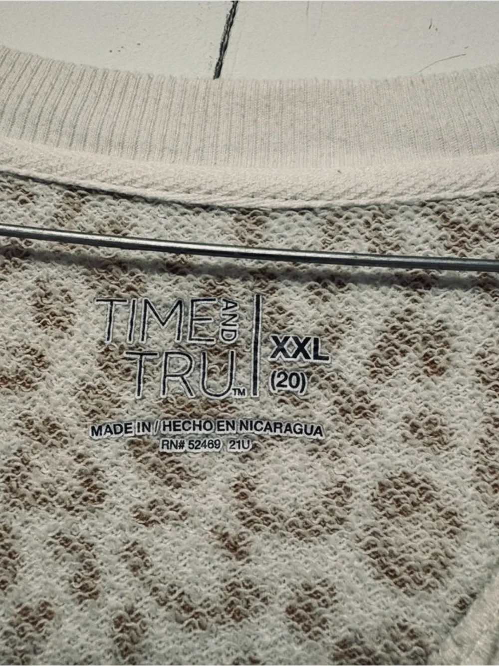 Time and Tru Beige Leopard Crewneck